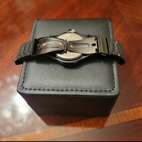 Mens Iced Luxury Fully Covered Black Simulated Diamonds Quartz Movement Watch - Picture 10 of 11